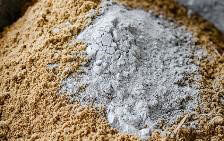 Closeup of lime kiln dust