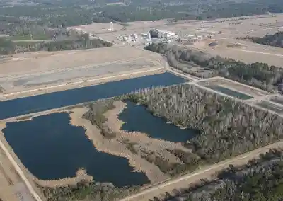 Aerial view of Ash Pond